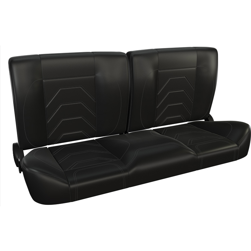 Chevy Truck TMI Truck Bench Seat Sport-S Split Back Wide Black, Black Stitc...